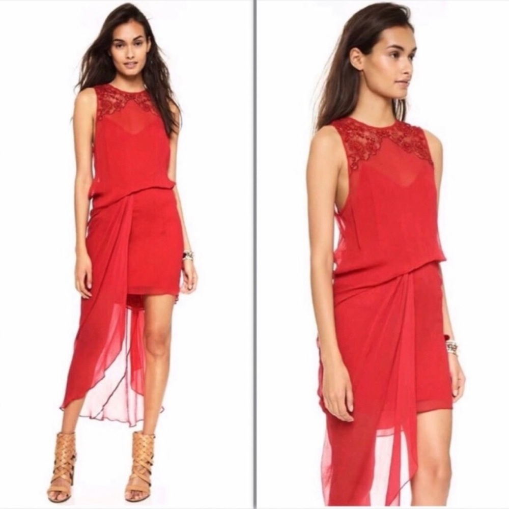 NWT Free People Asymmetrical Chiffon Dress